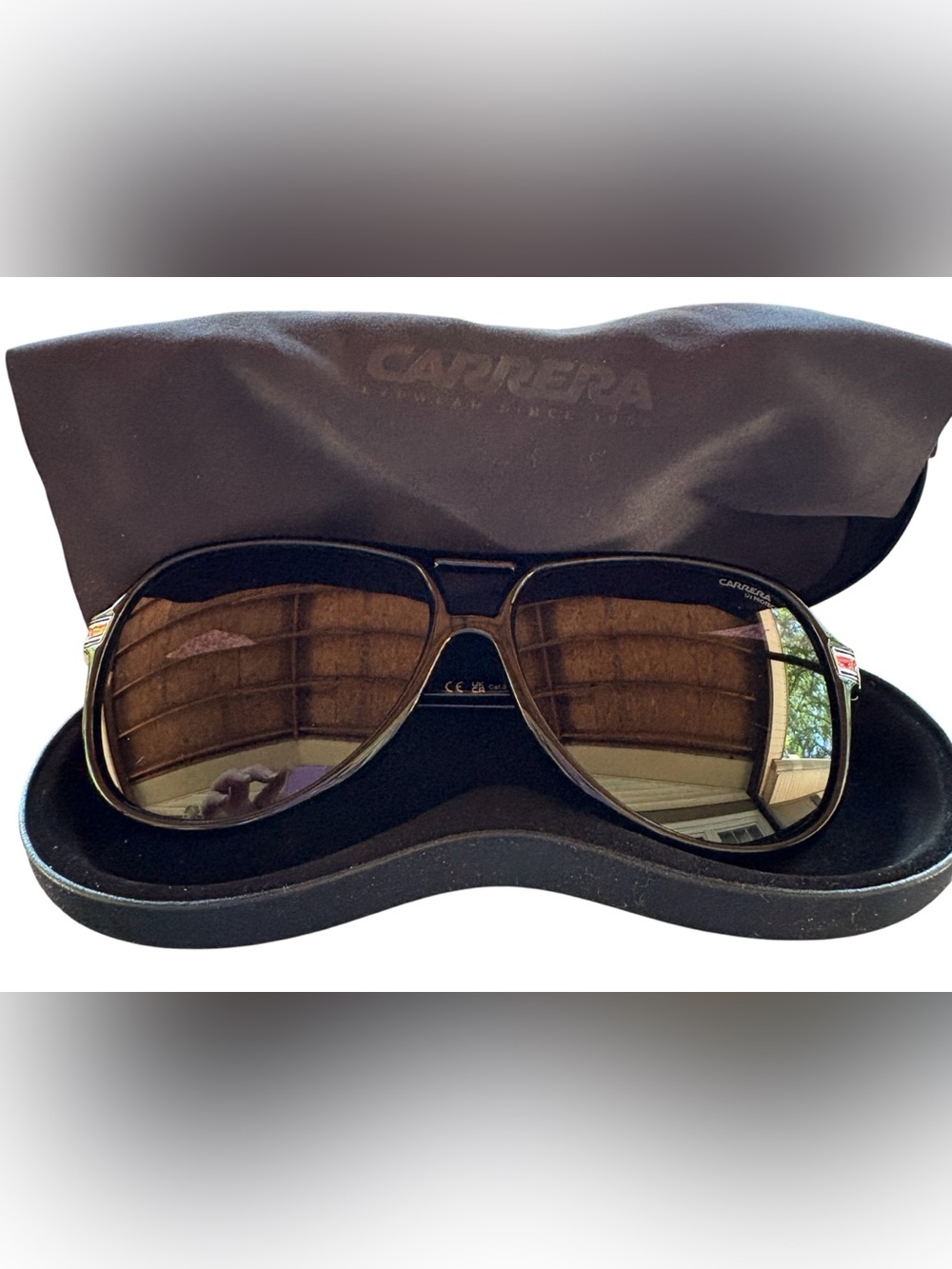 Carrera CA1045/S/SU Aviator Navigator Sunglasses Black Red 61-13 140 Authentic